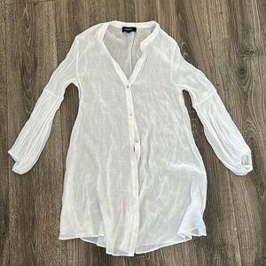 White Sheer Coverup Tunic